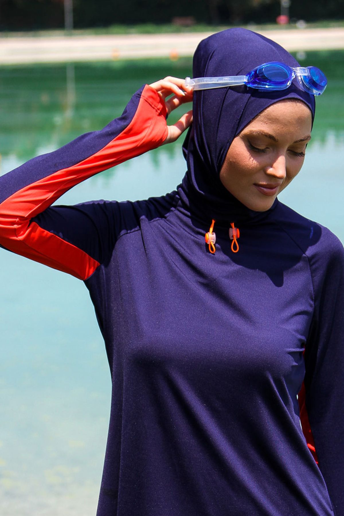 Lacivert Deniz Havuz Bone Eşarp B2101 Ürün ikincil görseli