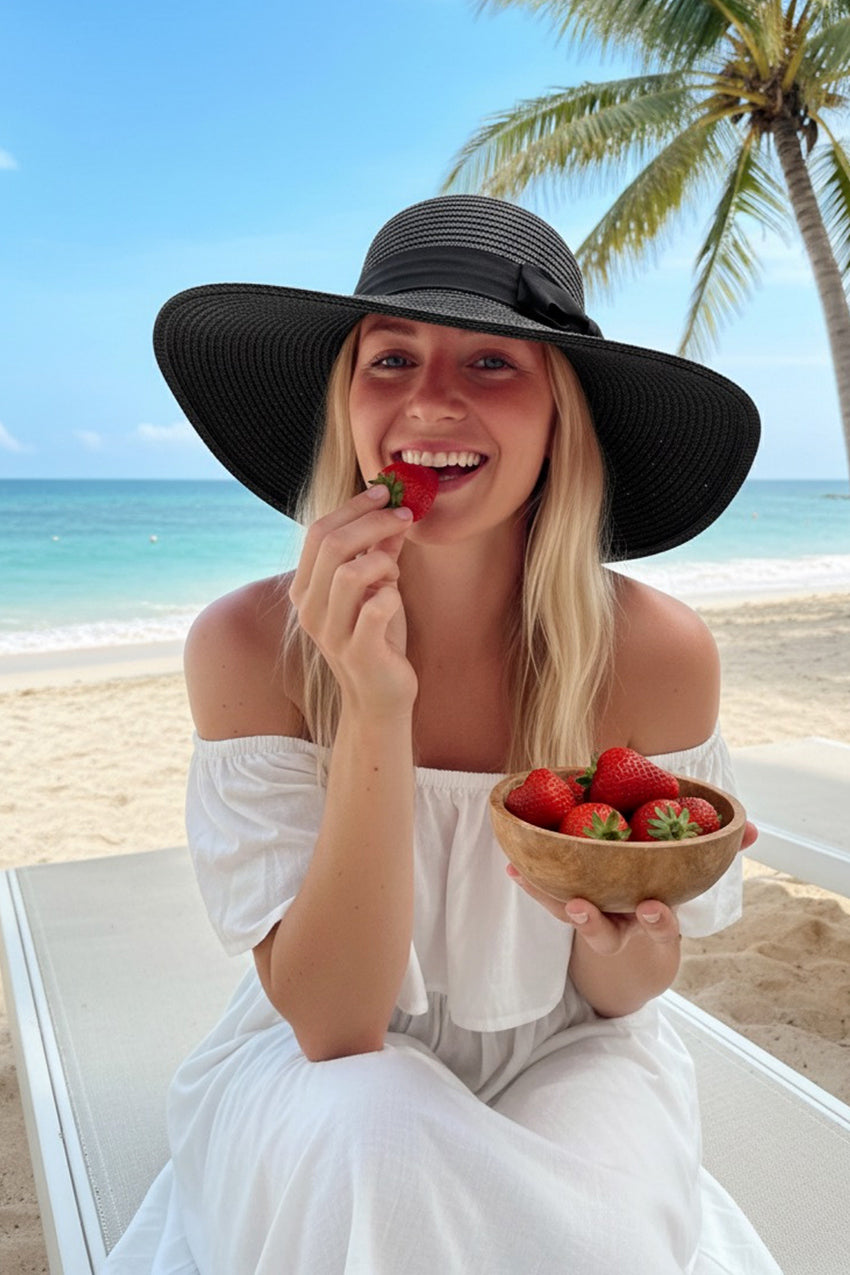 Geniş Hasır Şapka Siyah 14232 Ürün ana görseli