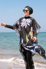 Çiçek Desenli Kaftan Kimono Pareo P2105