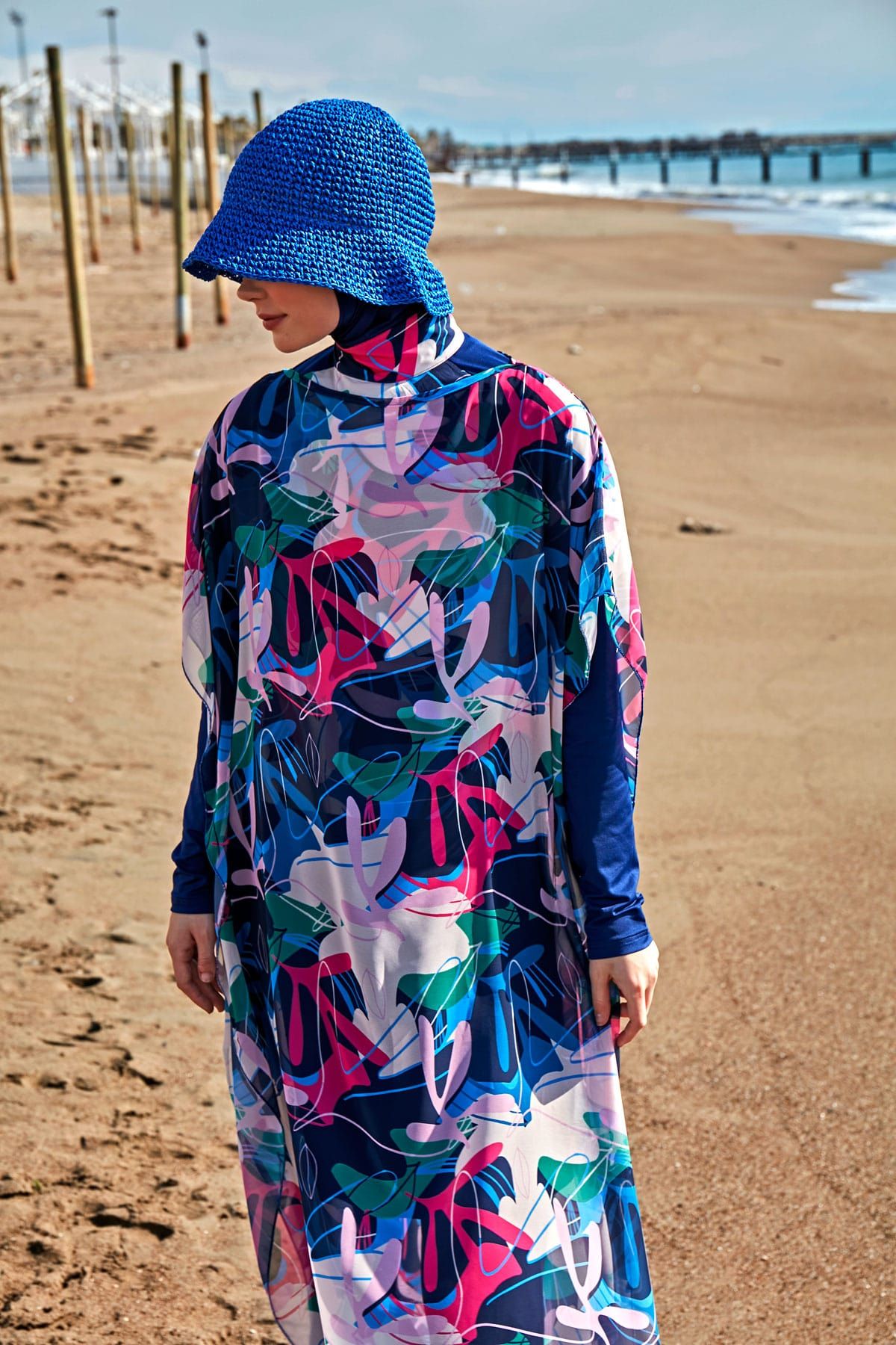 Desenli Pareo Kaftan P2430