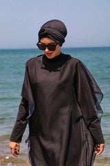Siyah Kaftan Kimono Pareo P2110