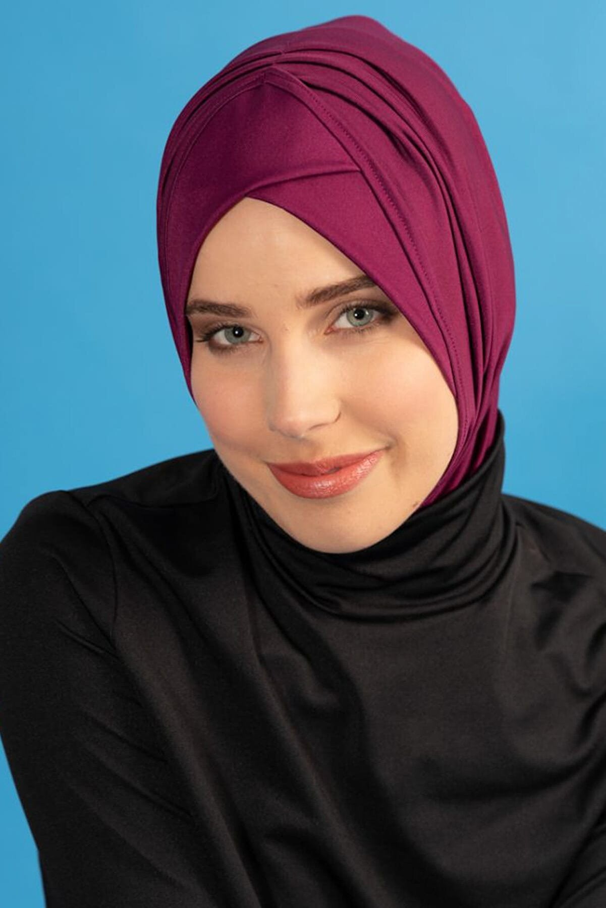Çapraz Detaylı Deniz Bonesi - Mürdüm B2104 Ürün ana görseli
