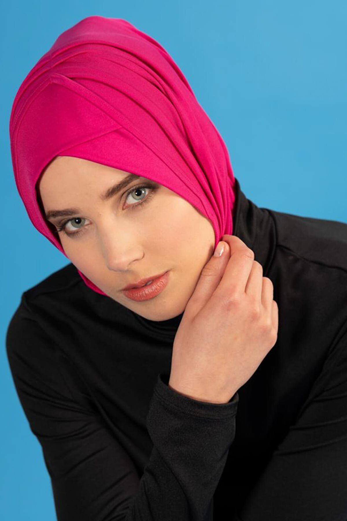 Çapraz Detaylı Deniz Bonesi - Fuşya B2104 Ürün ana görseli