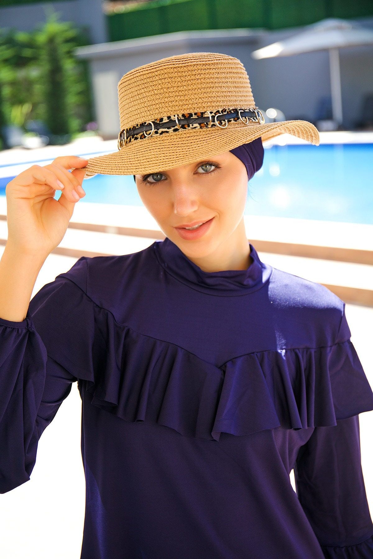 Halka Şeritli Camel Şapka 143903 Ürün ana görseli