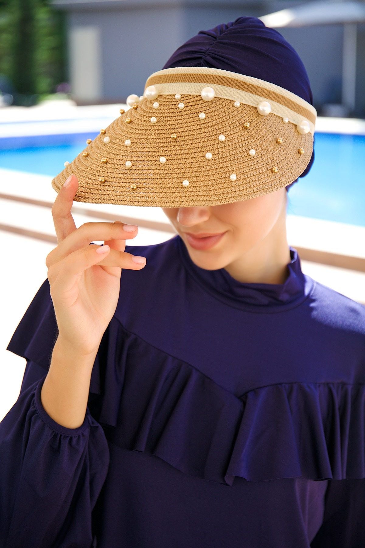 İncili Camel Vizör Şapka 143981 Ürün ikincil görseli