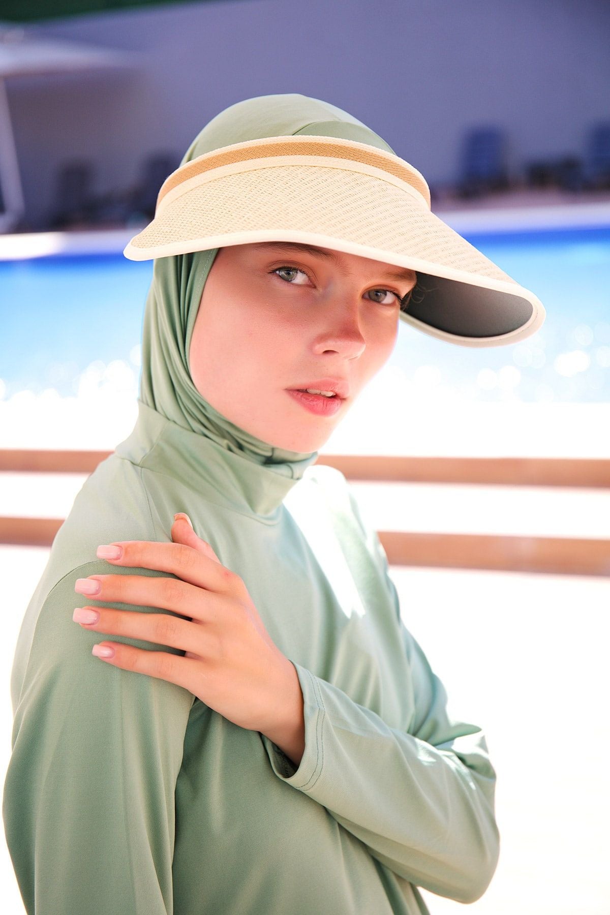 Bej Hasır Vizör Şapka 14394 Ürün ana görseli