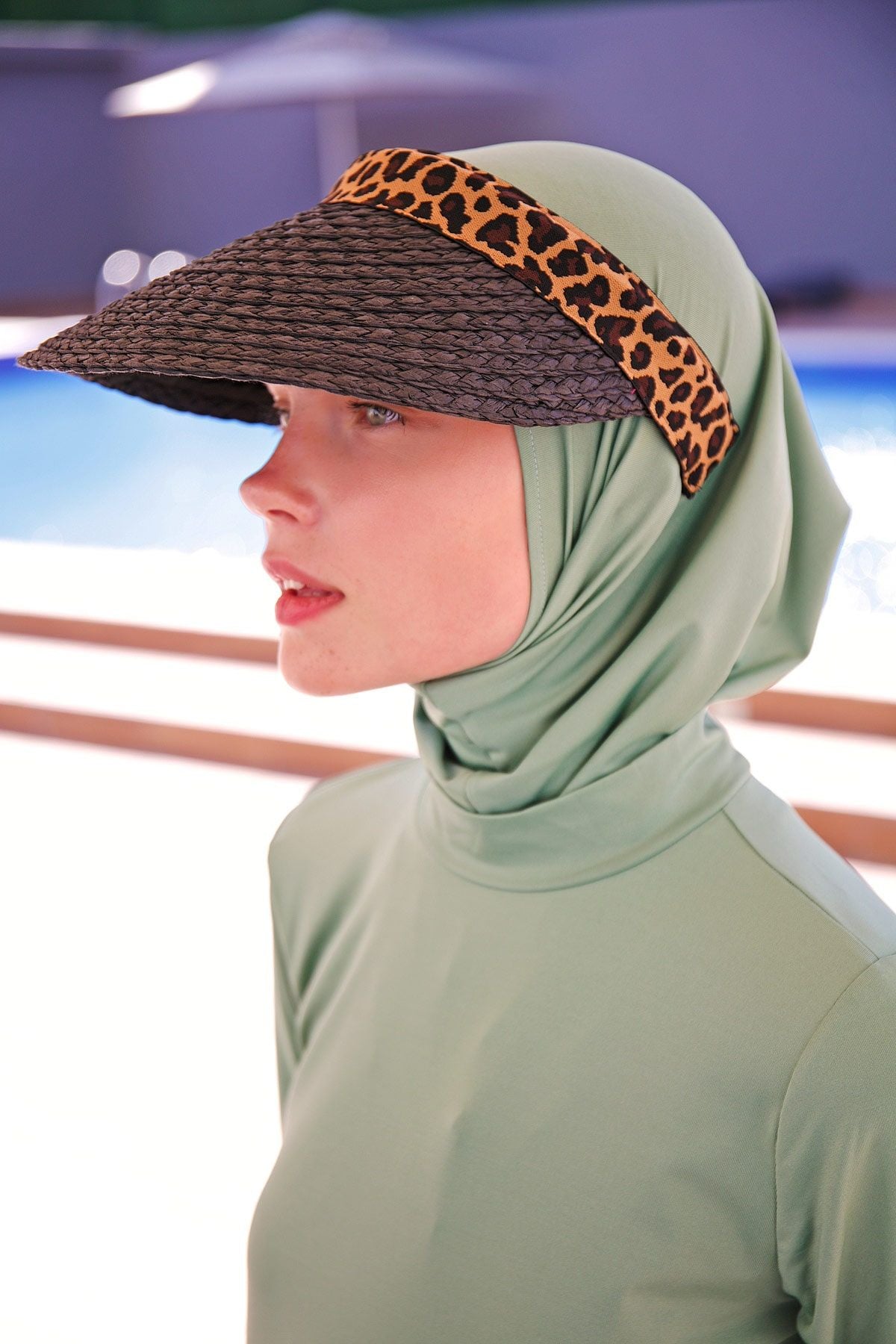 Leopar Şeritli Siyah Vizör Şapka 14401 Ürün ikincil görseli