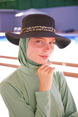 Halka Şeritli Siyah Şapka 143903