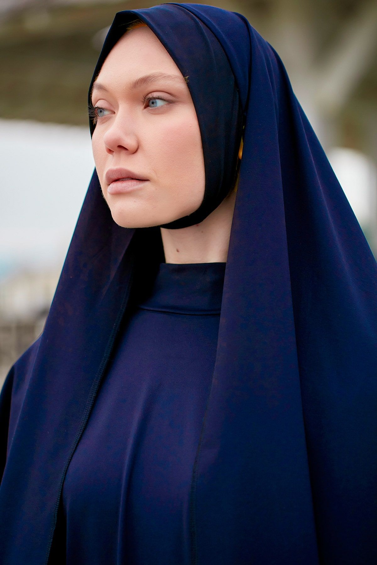 Lacivert Paraşüt Pratik Şal Bone B2404