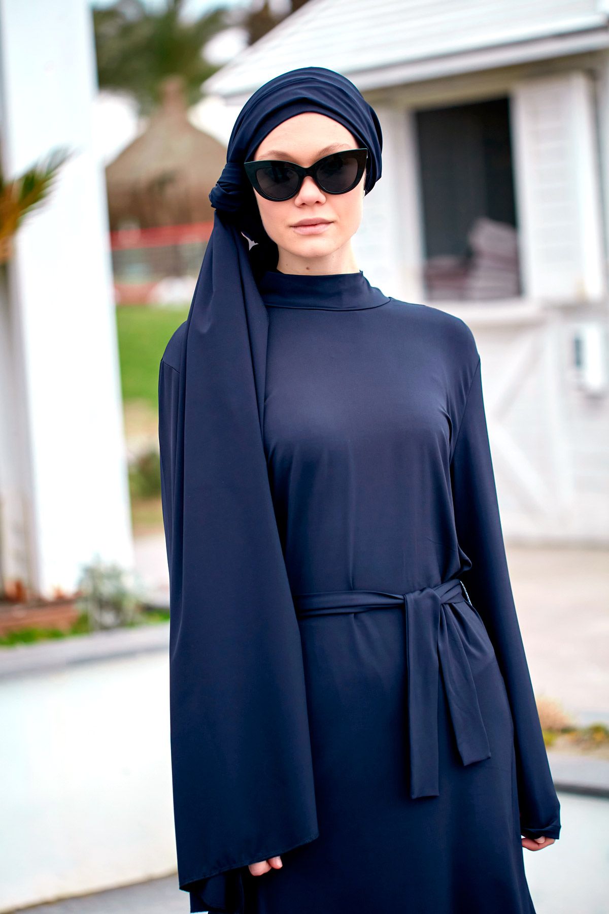 Lacivert Paraşüt Pratik Şal Bone B2404