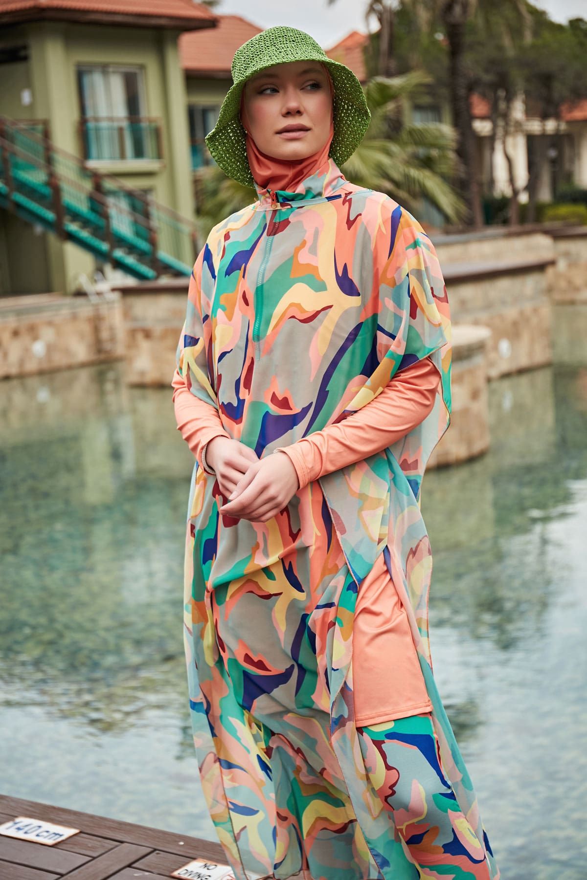 Desenli Pareo Kaftan P2409