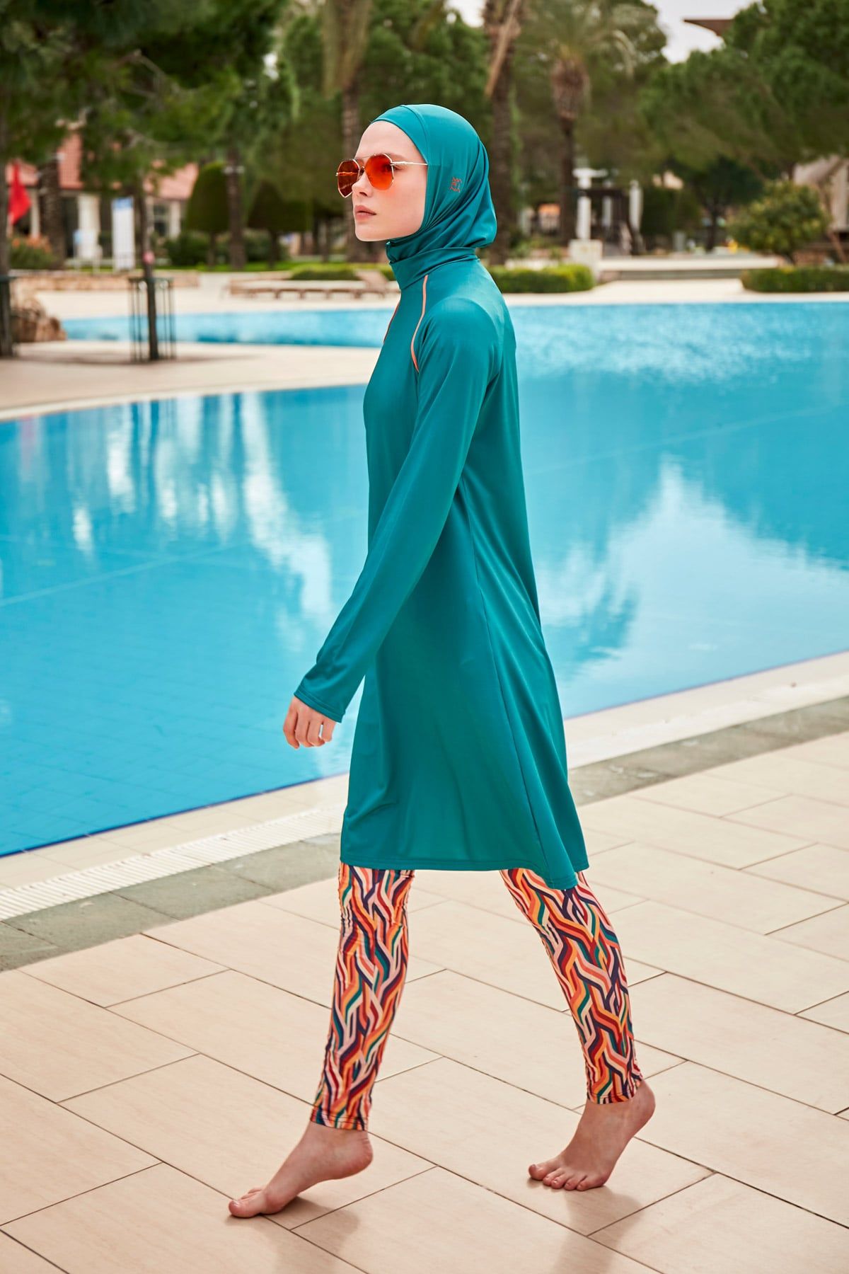 Likralı Renkli Tam Kapalı Tesettür Mayo M2465