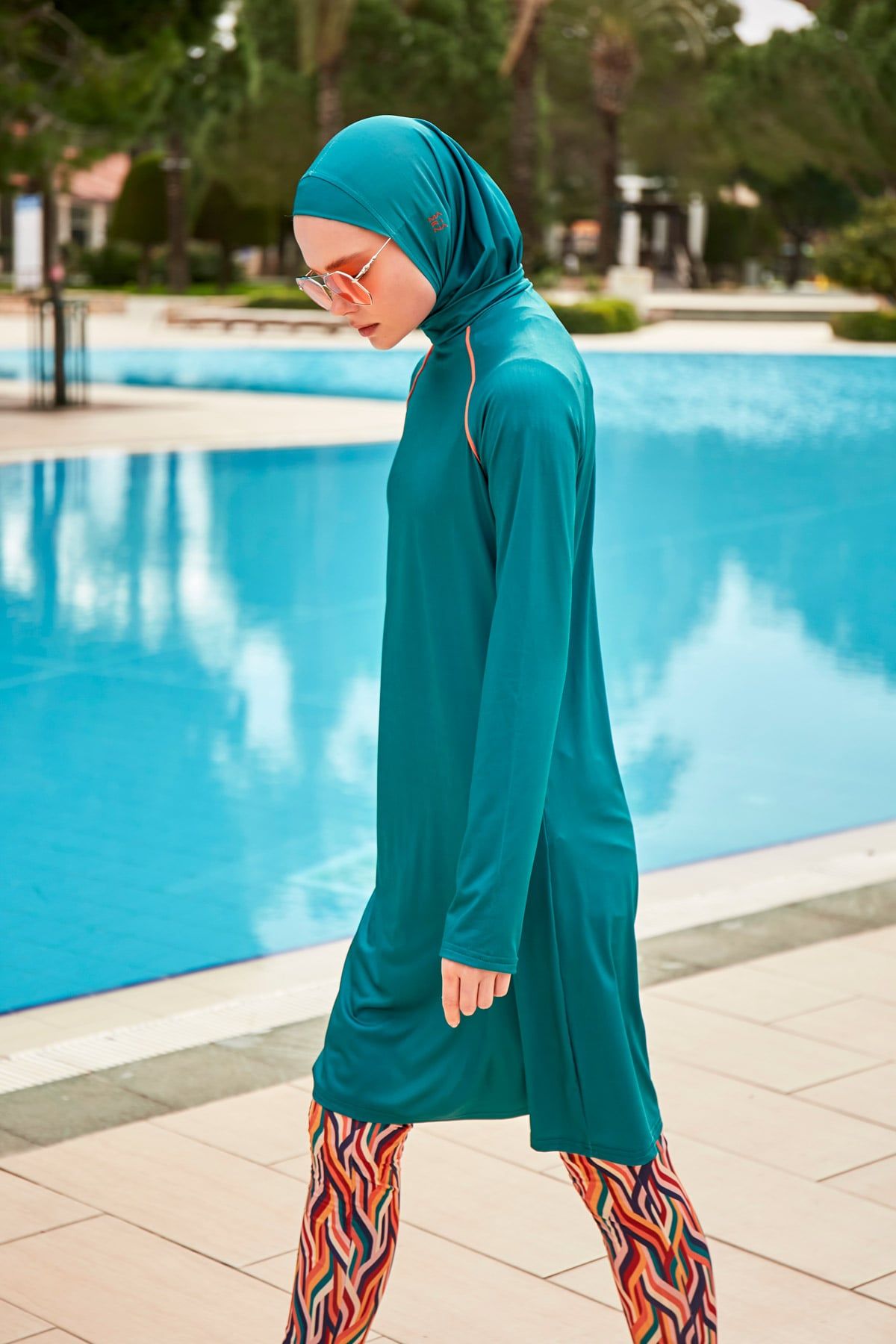 Likralı Renkli Tam Kapalı Tesettür Mayo M2465 Ürün ikincil görseli