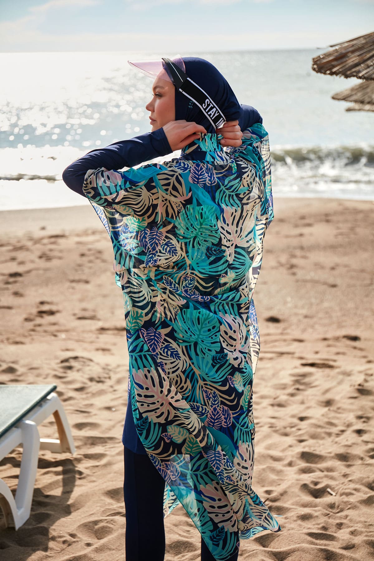 Çiçekli Renkli Şifon Plaj Pareosu ve Kaftan – P2418