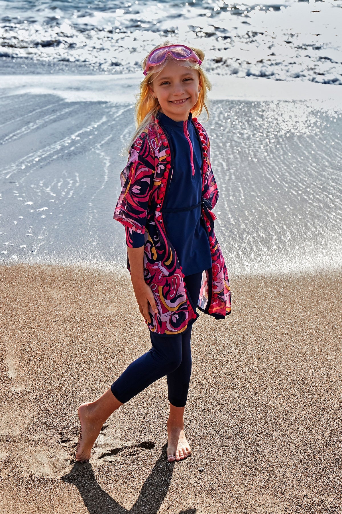 Çocuk Desenli Renkli Kimono P2417