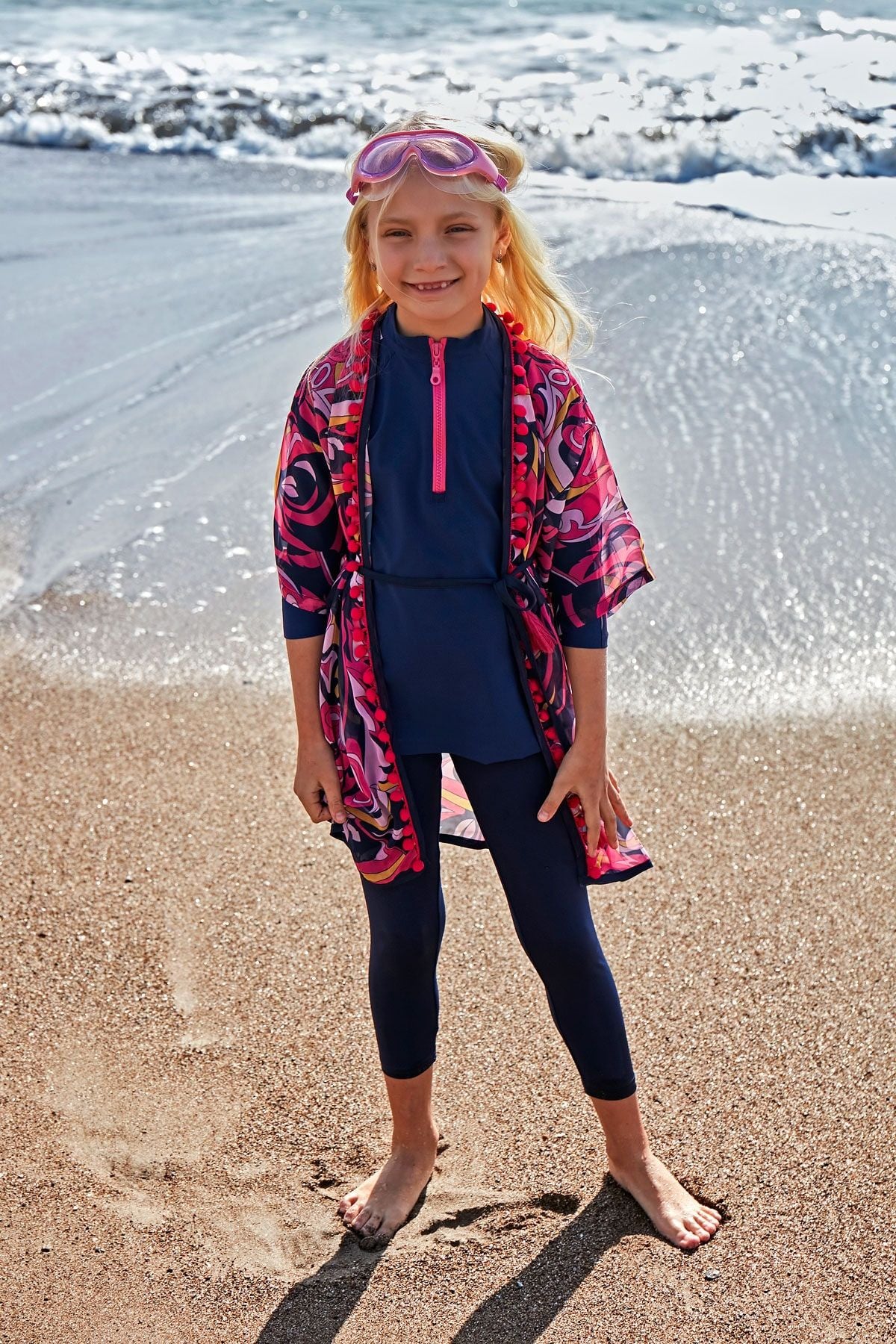 Çocuk Desenli Renkli Kimono P2417