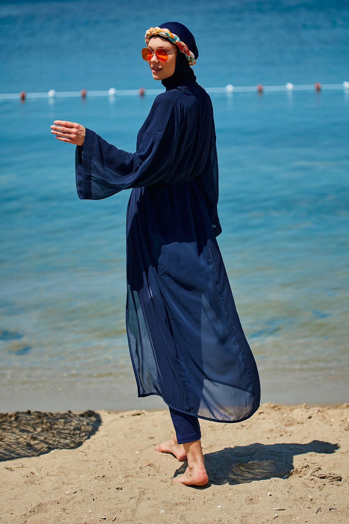 Düz Lacivert Kimono Kaftan P2343