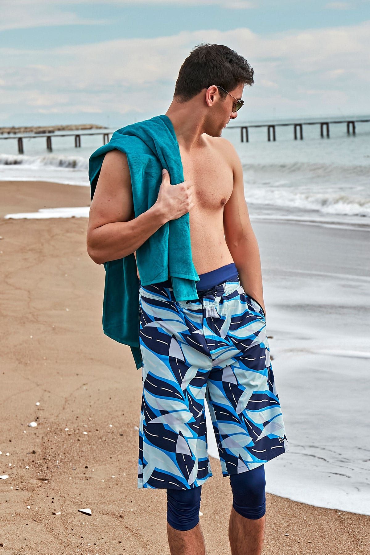 Petrol Yeşili Plaj Havlusu PH23-13402 Ürün ikincil görseli