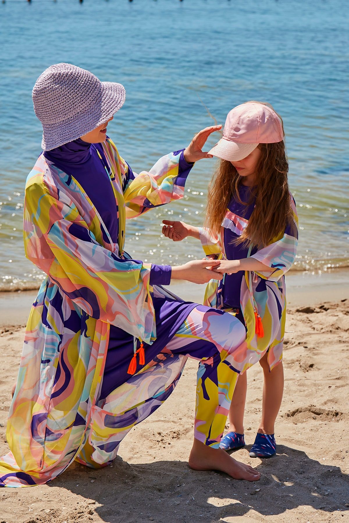 Çocuk Desenli Renkli Kimono Kaftan P2333 Ürün ikincil görseli