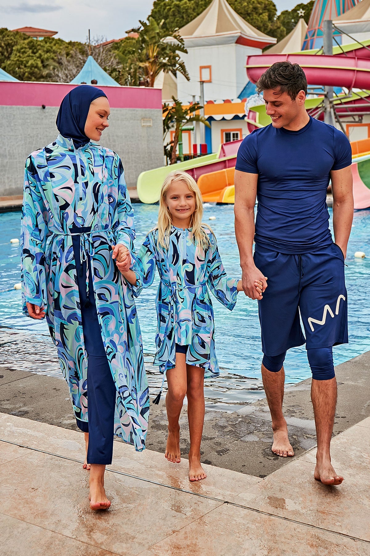 Desenli Renkli Çocuk Plaj Kimonosu – P2429
