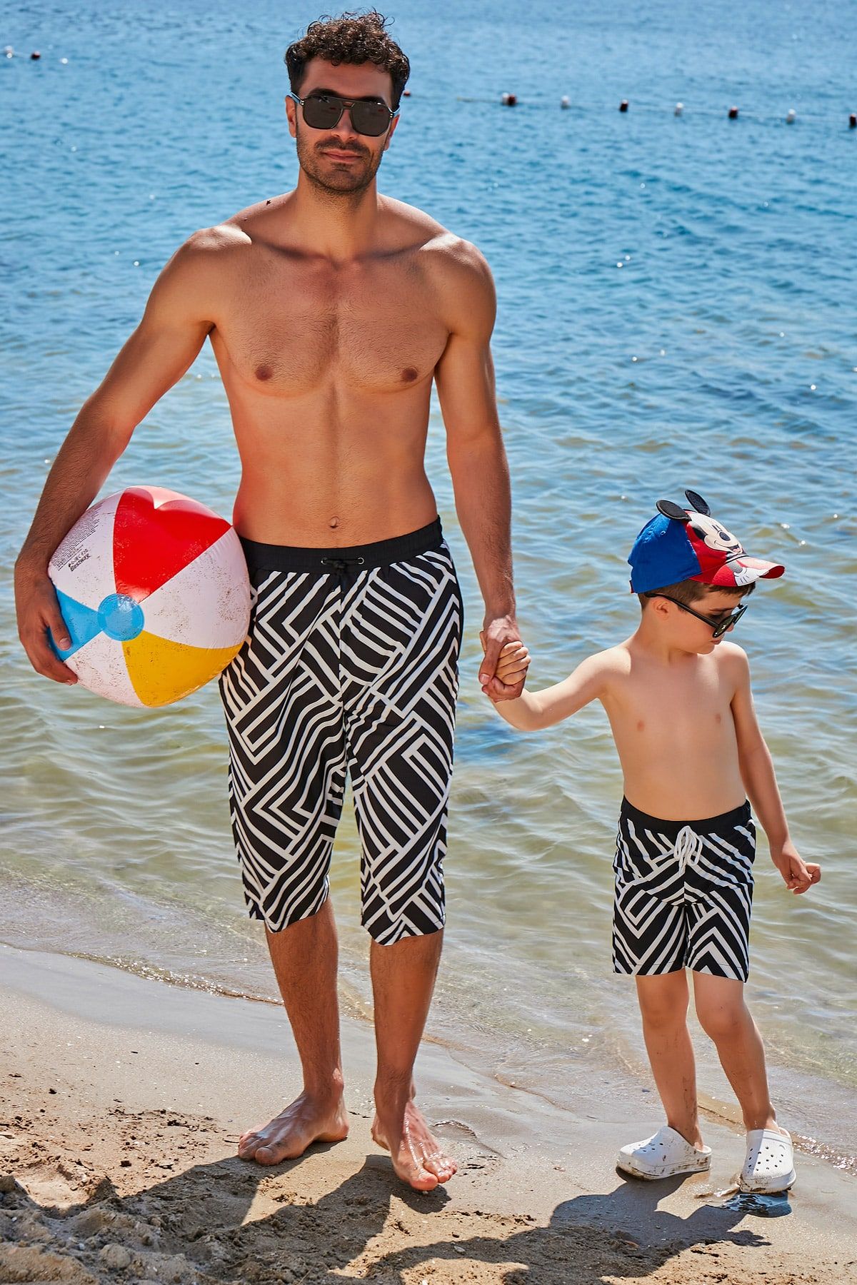 Siyah Çizgili Erkek Çocuk Şort B2361 Ürün ana görseli