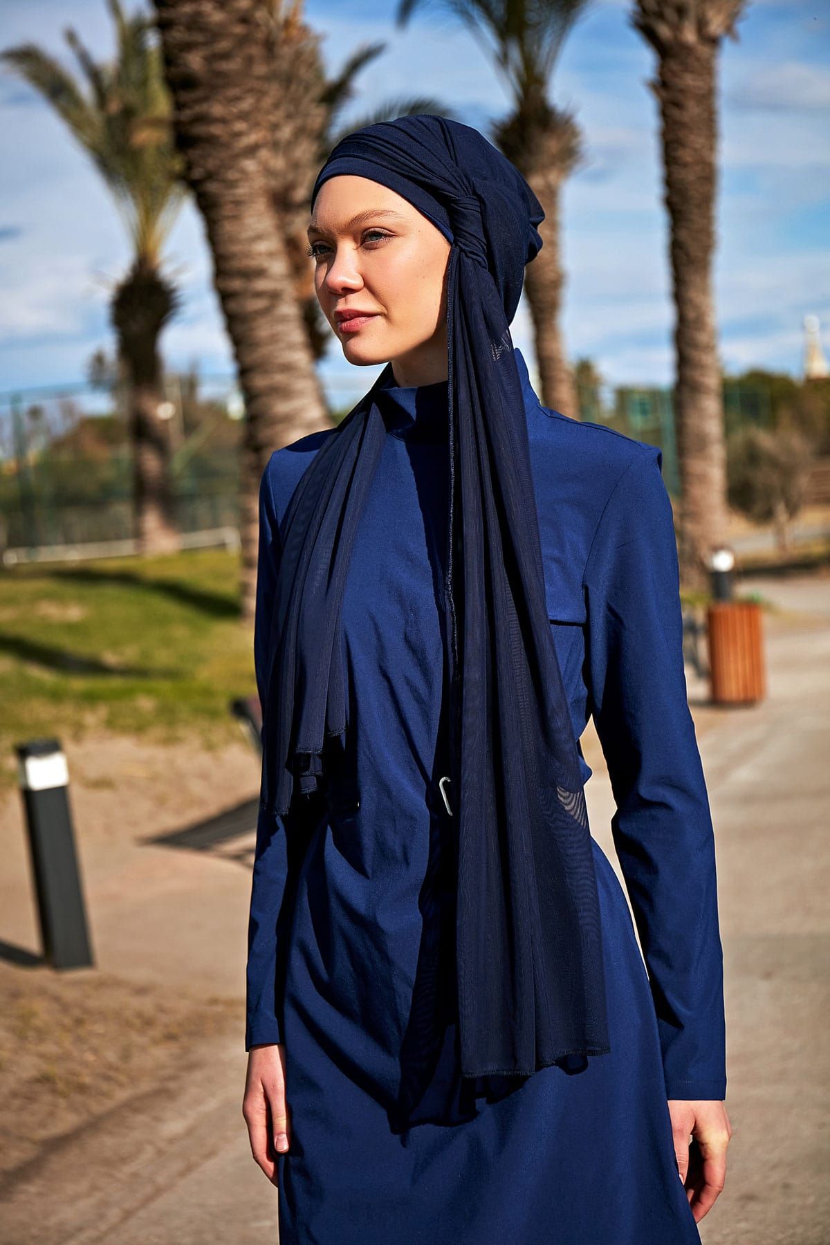 Lacivert Tül Pratik Şal Bone B2402 Ürün ikincil görseli