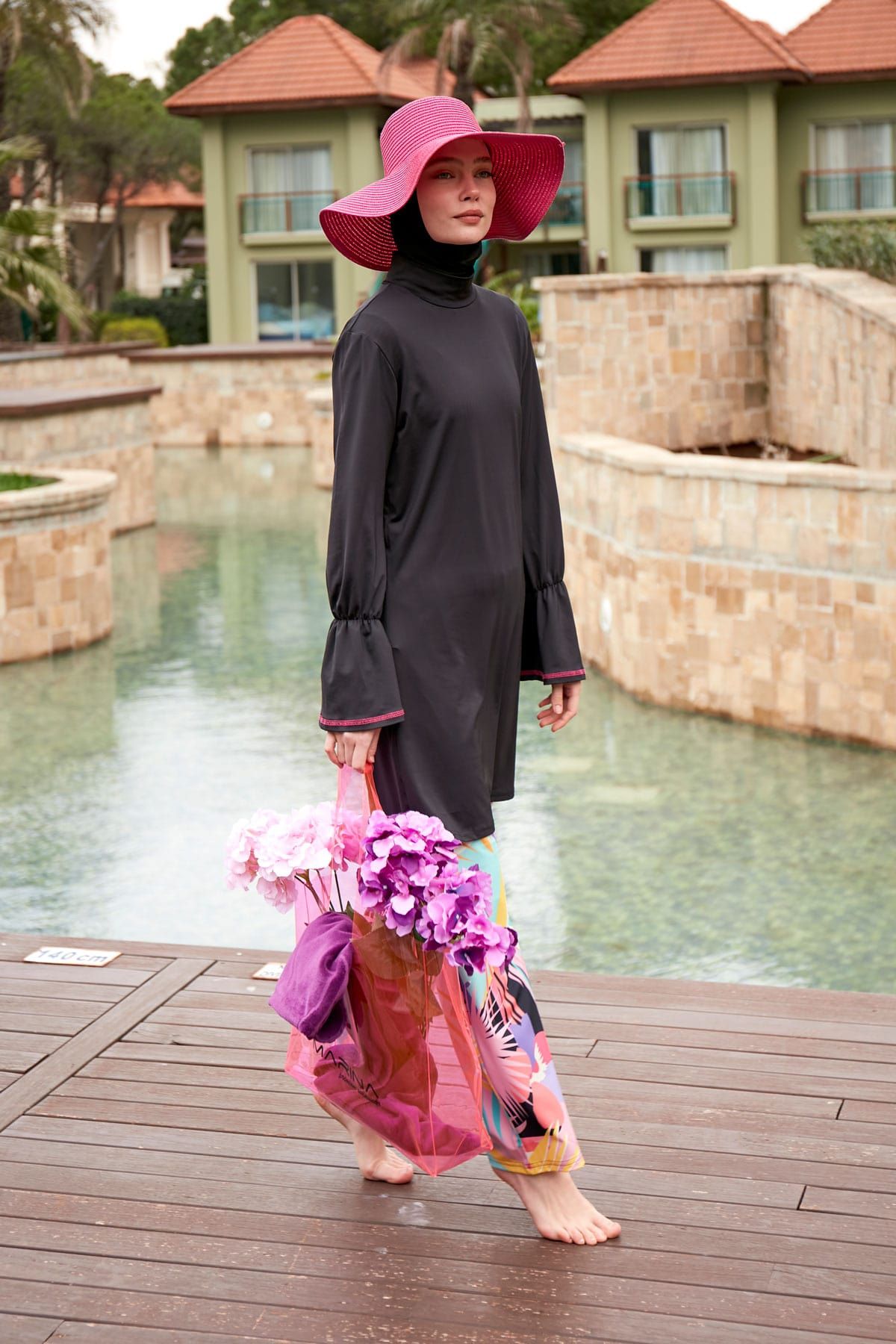 Pembe Şeffaf Plaj Çantası C2402