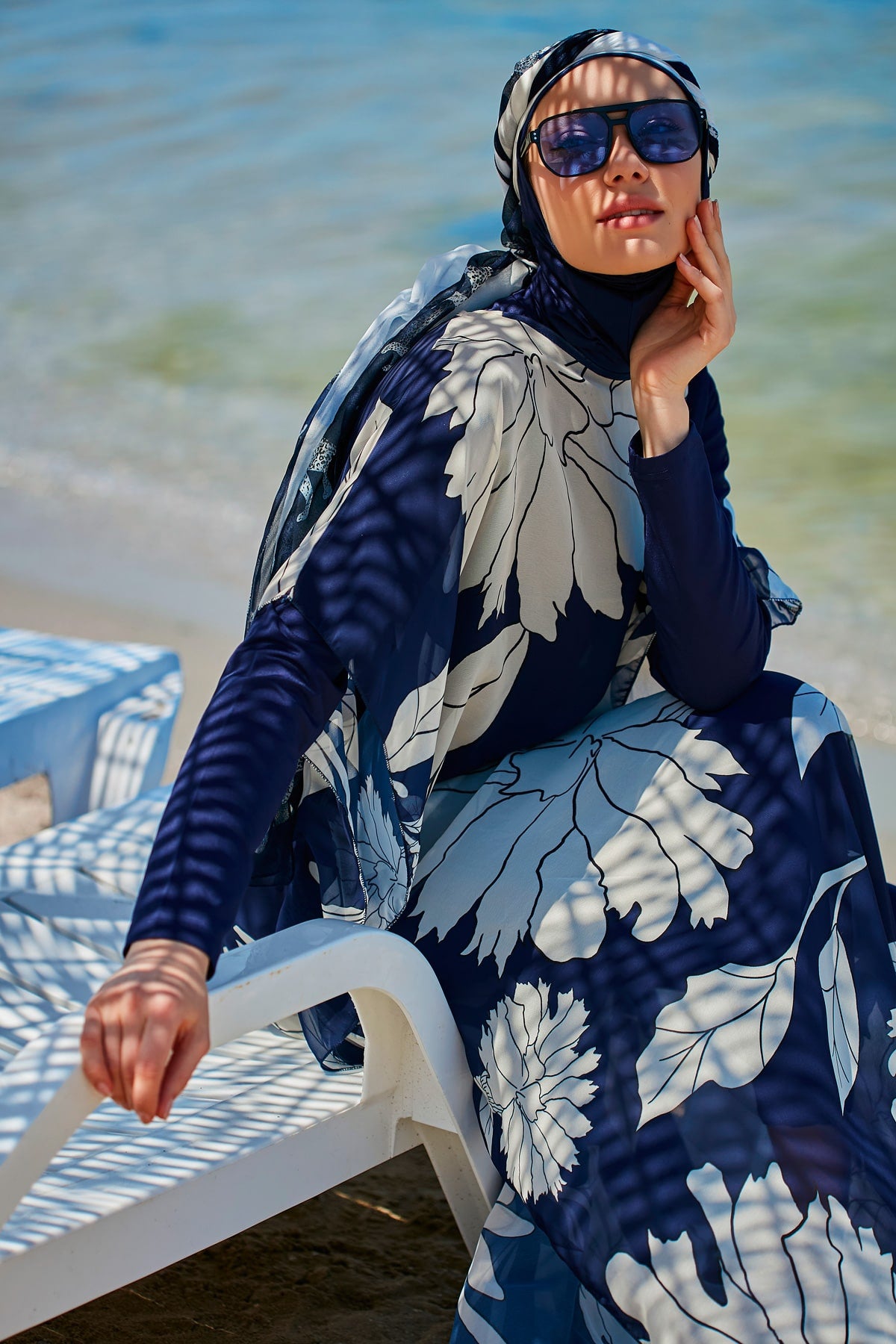 Çizgili Renkli Plaj Pareo Kaftan – P2348 Ürün ana görseli