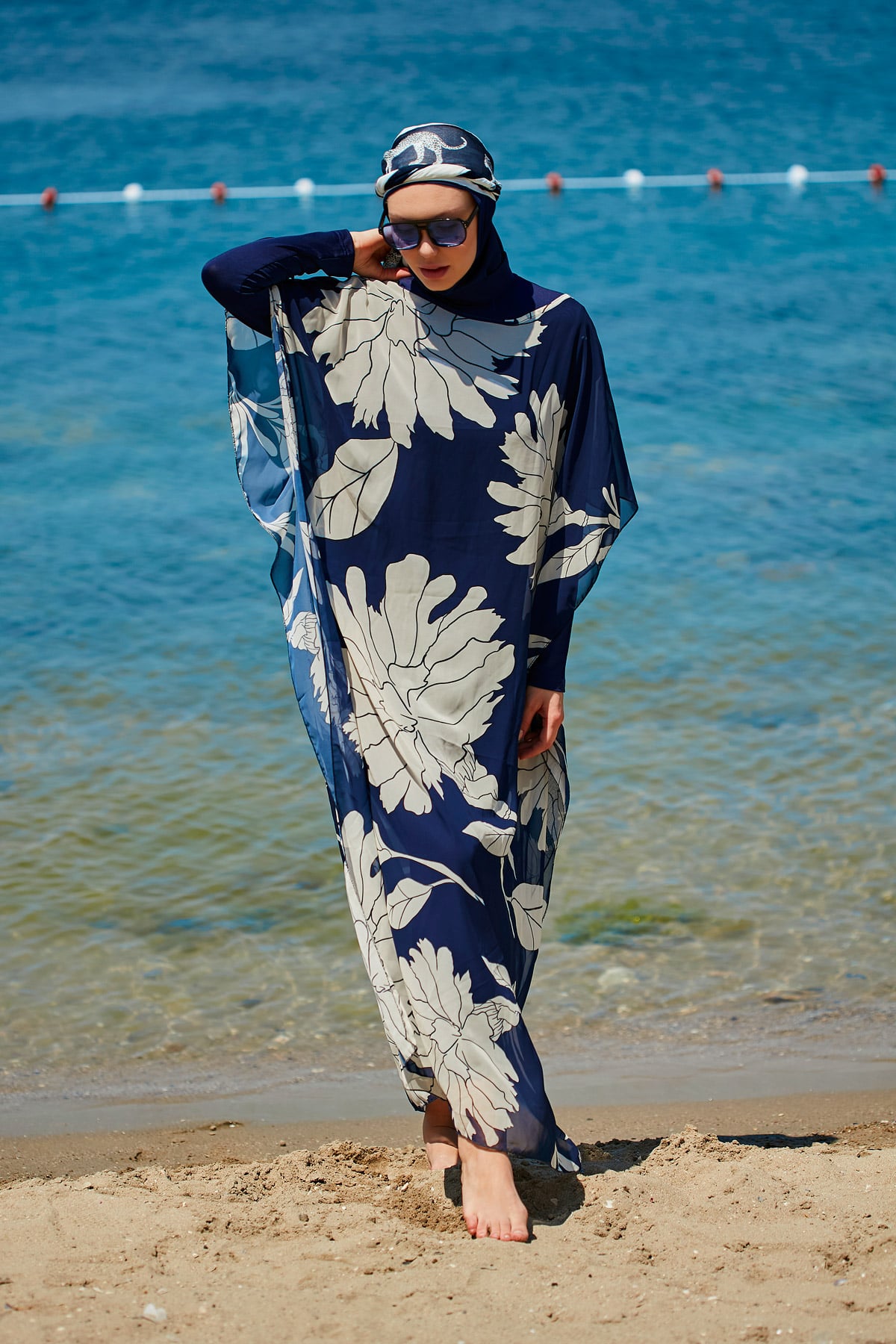 Çizgili Renkli Plaj Pareo Kaftan – P2348