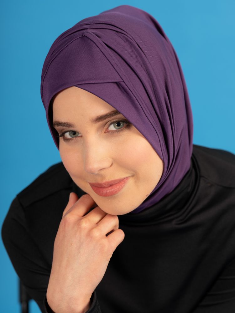 Çapraz Detaylı Deniz Bonesi - Mor B2104 Ürün ana görseli