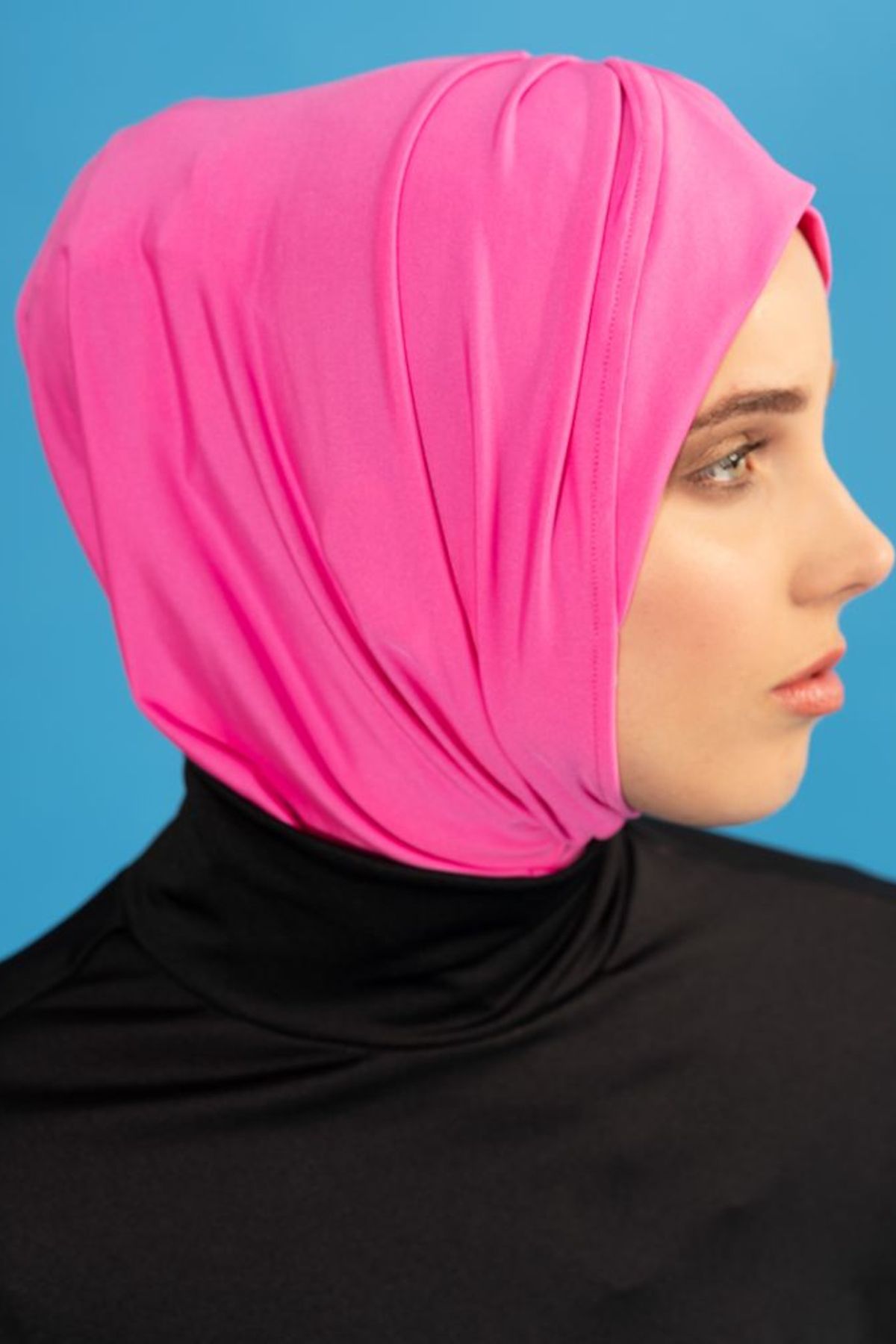 Çapraz Detaylı Deniz Havuz Bonesi - Pembe B2104