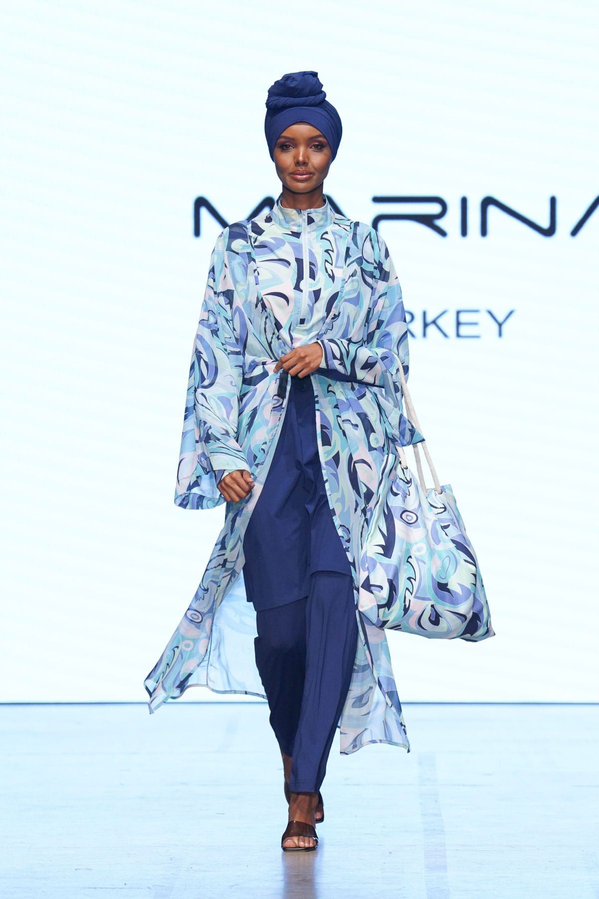 Paraşüt Lacivert Tam Kapalı Tesettür Mayo M2498 Ürün ikincil görseli