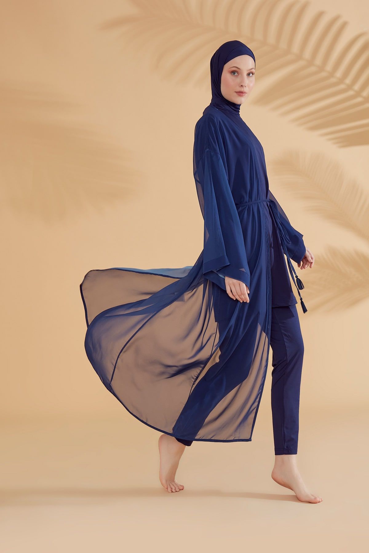 Düz Lacivert Kimono Kaftan P2343