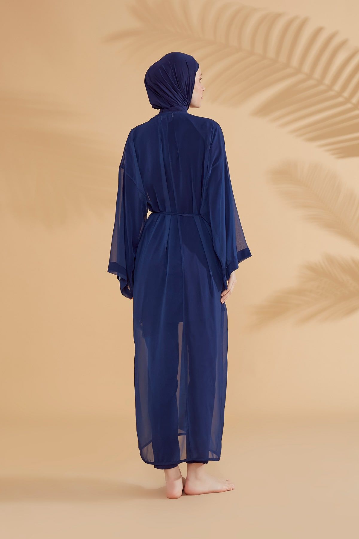 Düz Lacivert Kimono Kaftan P2343