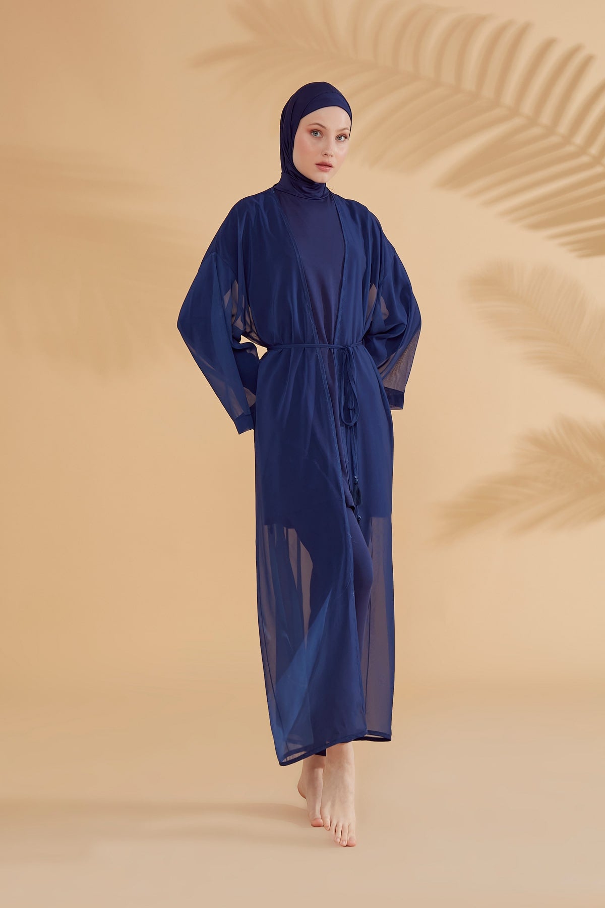 Düz Lacivert Kimono Kaftan P2343
