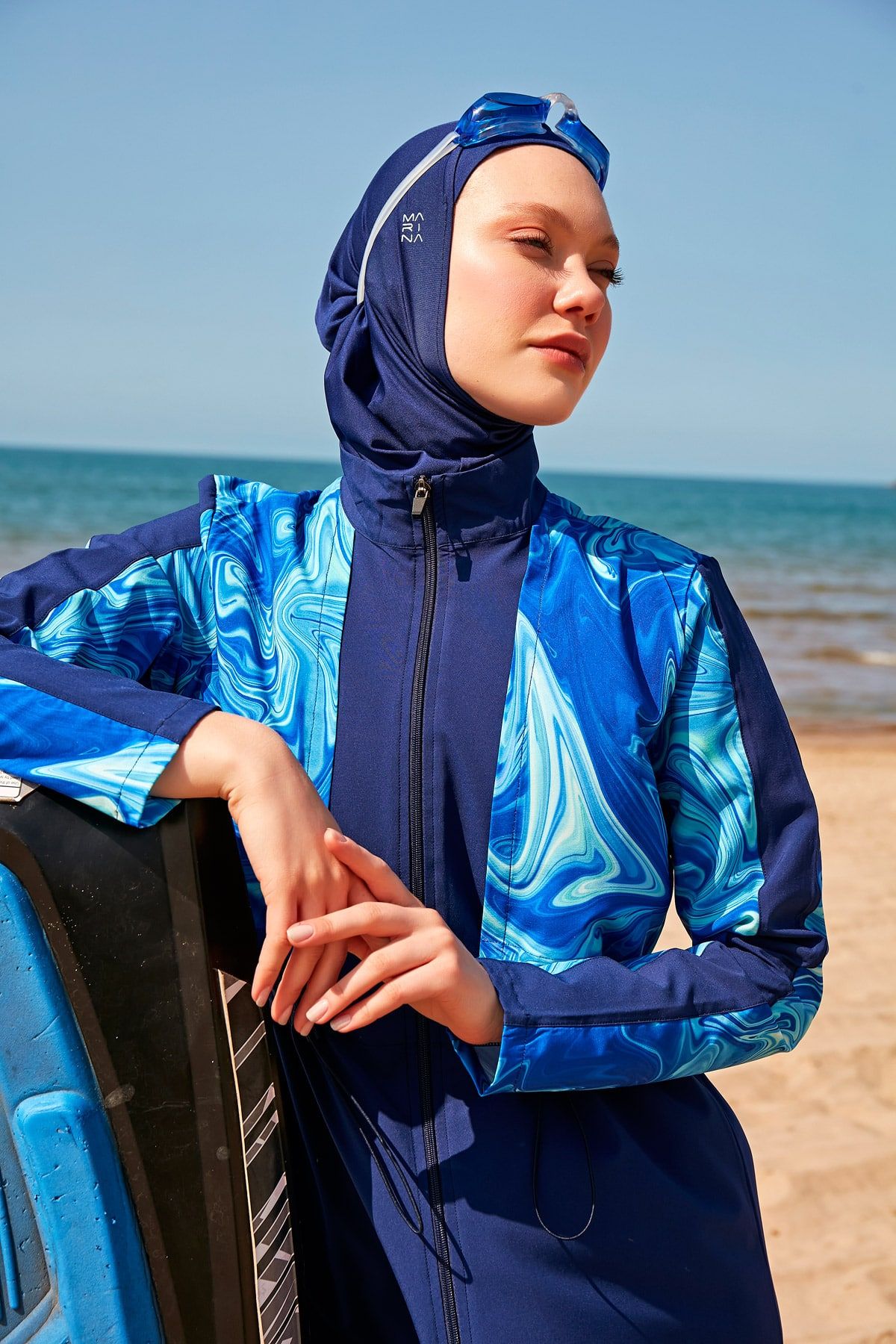 H2O Yüzücü Serisi Lacivert Tesettür Mayo M2319