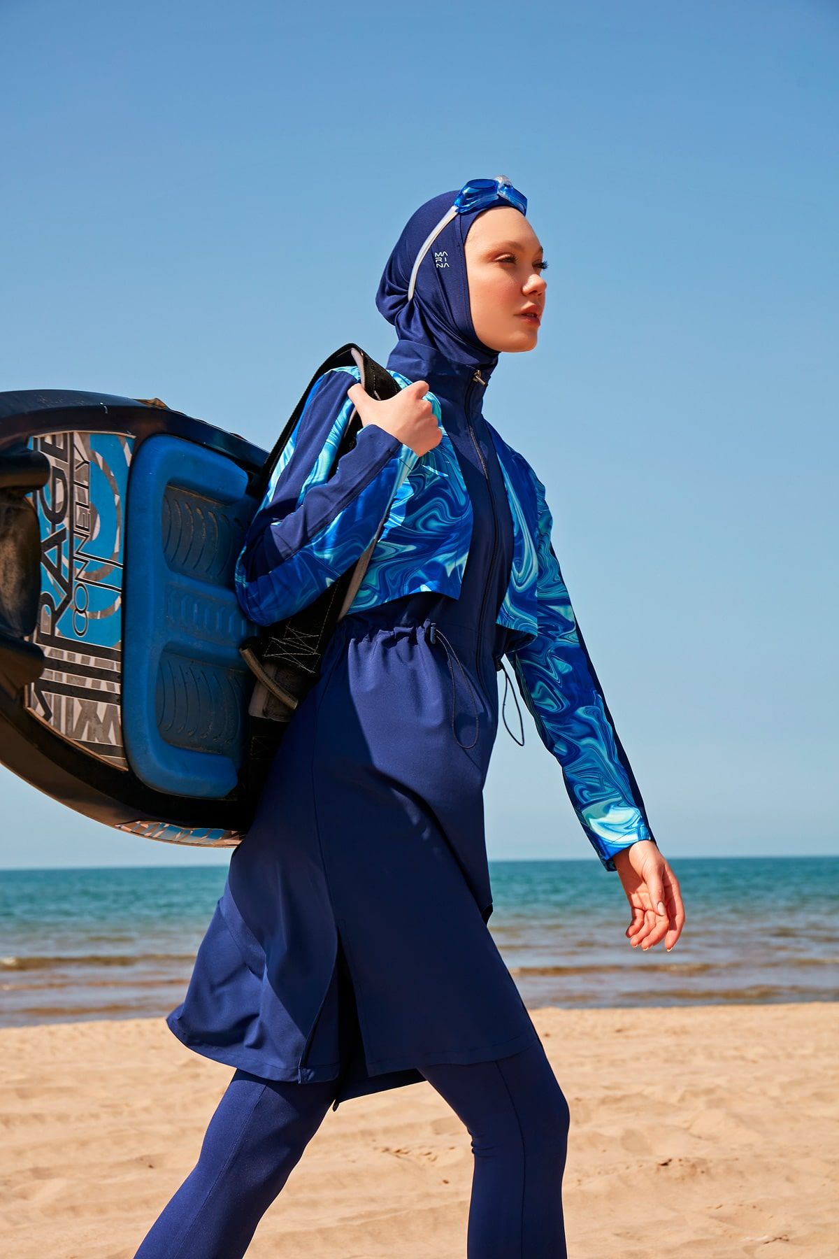 H2O Yüzücü Serisi Lacivert Tesettür Mayo M2319