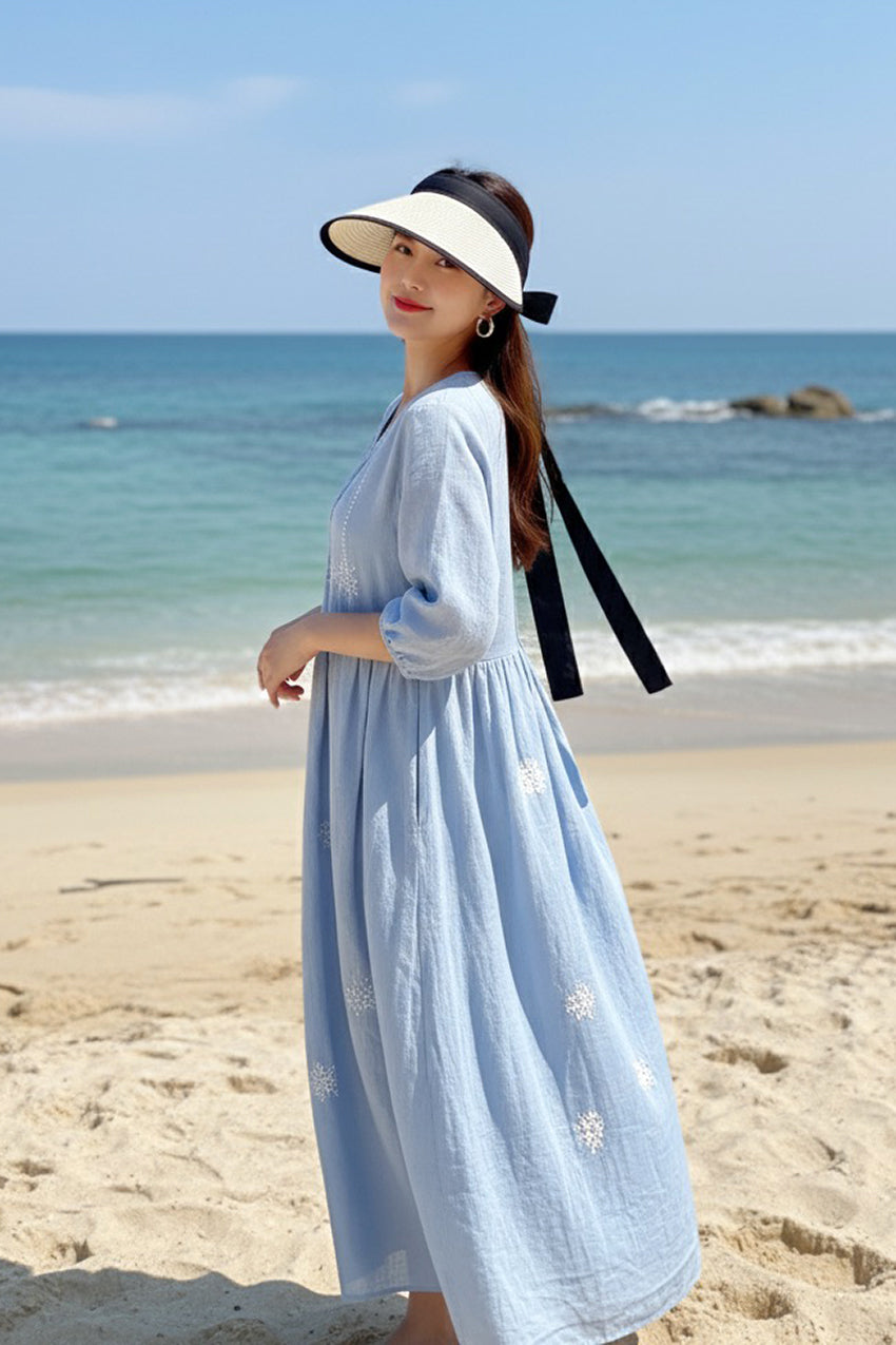 Siyah Şerit Cırtlı Beyaz Hasır Vizör Şapka 14397