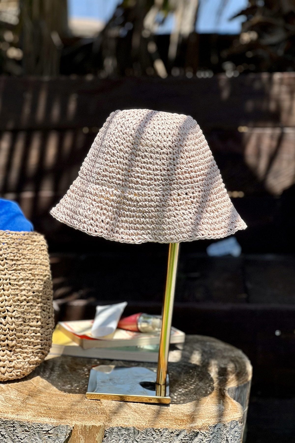 El Örgüsü Pudra Hasır Şapka 14399 Ürün ana görseli