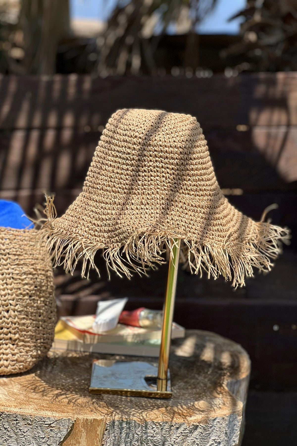 El Örgüsü Camel Hasır Şapka 14552 Ürün ana görseli