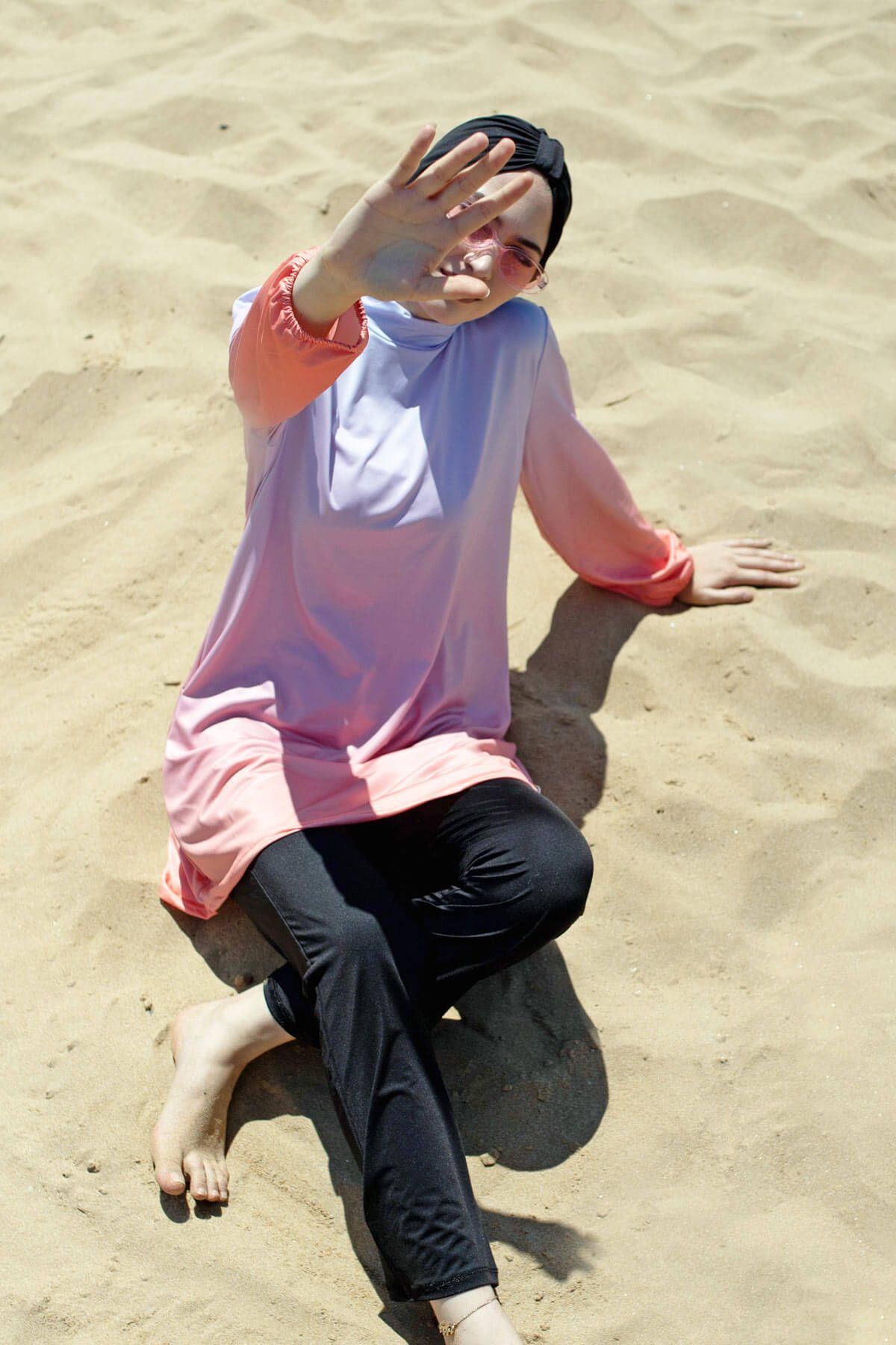 İp Bağlamalı 4’lü Degrade  Tam Kapalı Tesettür Mayo 1956