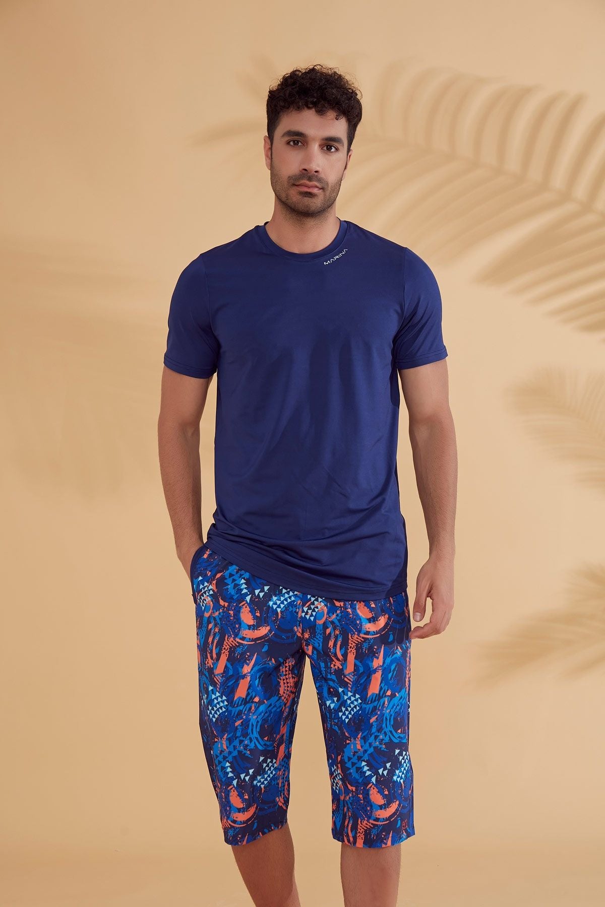 Lacivert Desenli Erkek Şort S2360