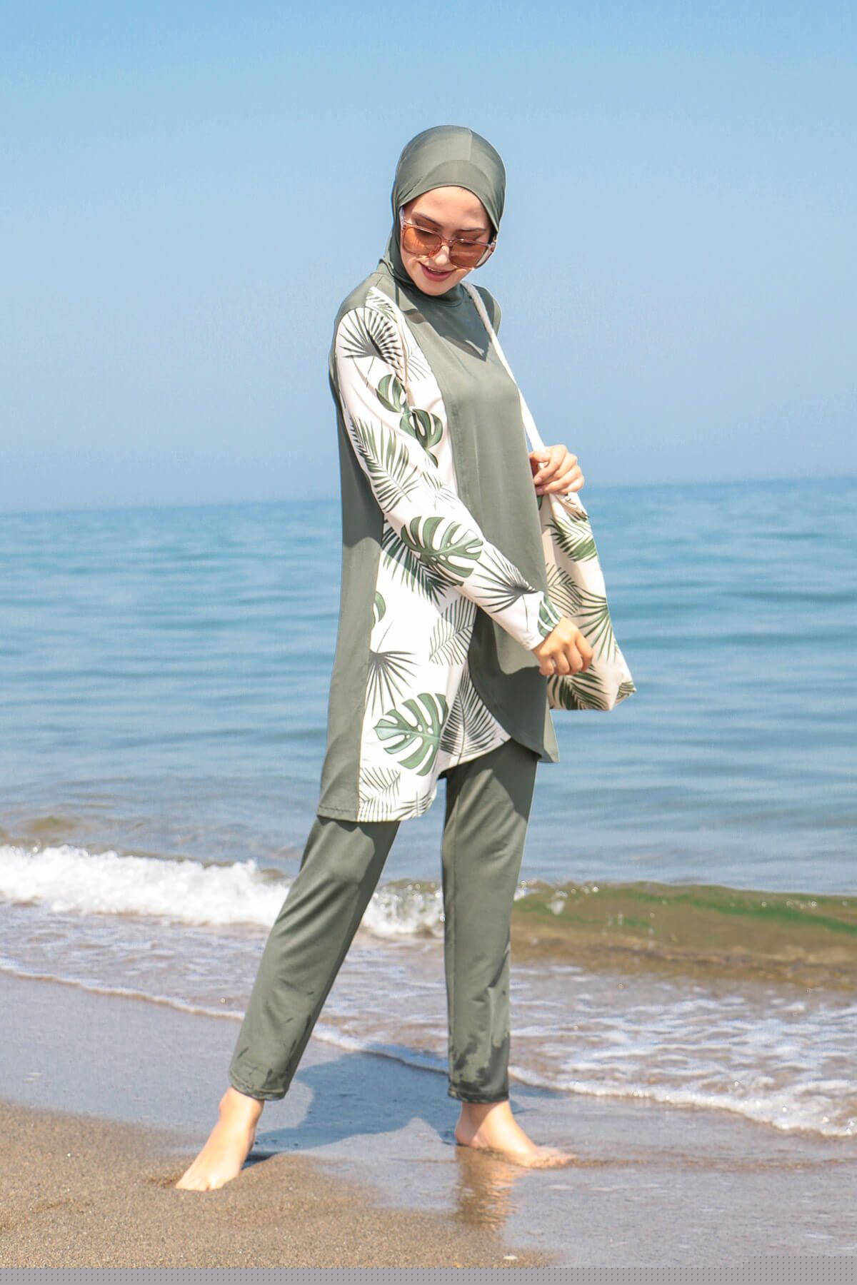 Yeşil Tam Kapalı Tesettür Mayo M2120