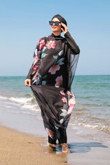 Çiçek Desenli Kaftan Kimono Pareo P2104