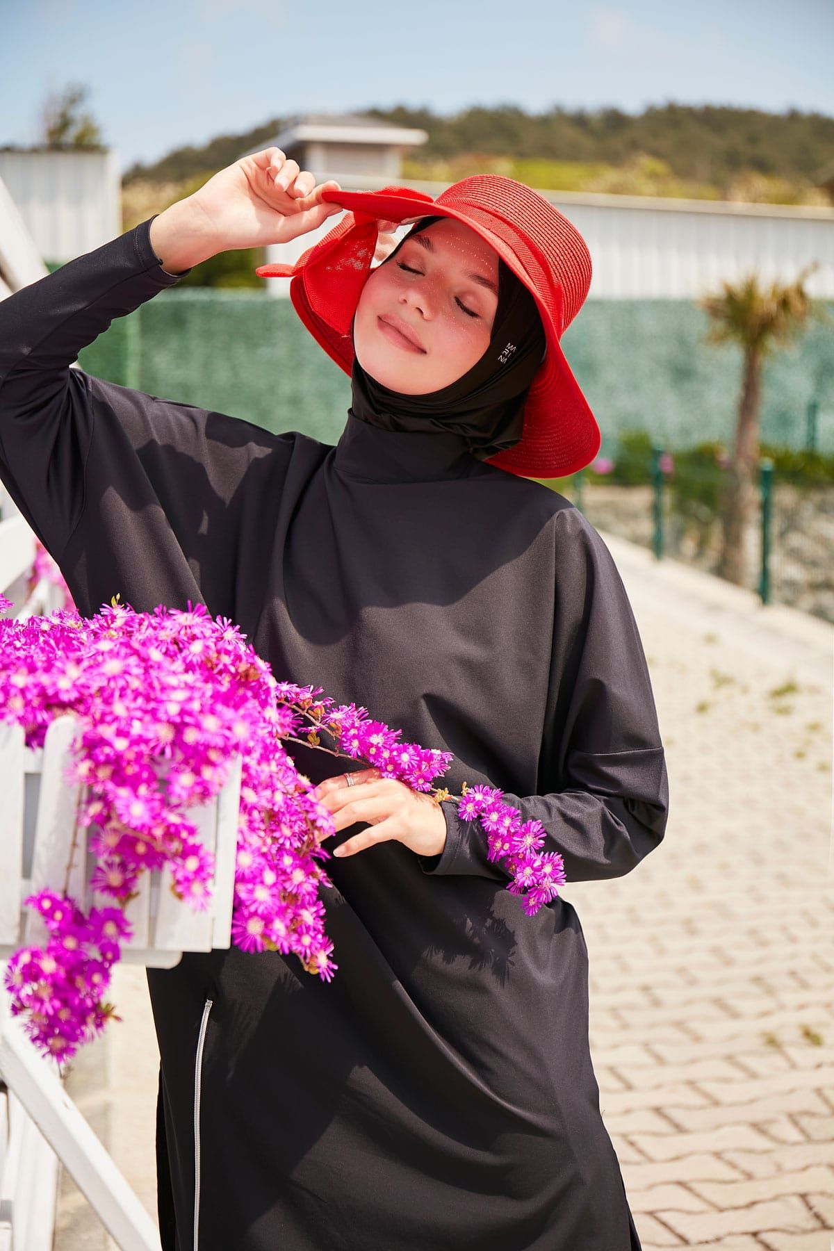 Paraşüt Basic Siyah Tam Kapalı Tesettür Mayo M2318