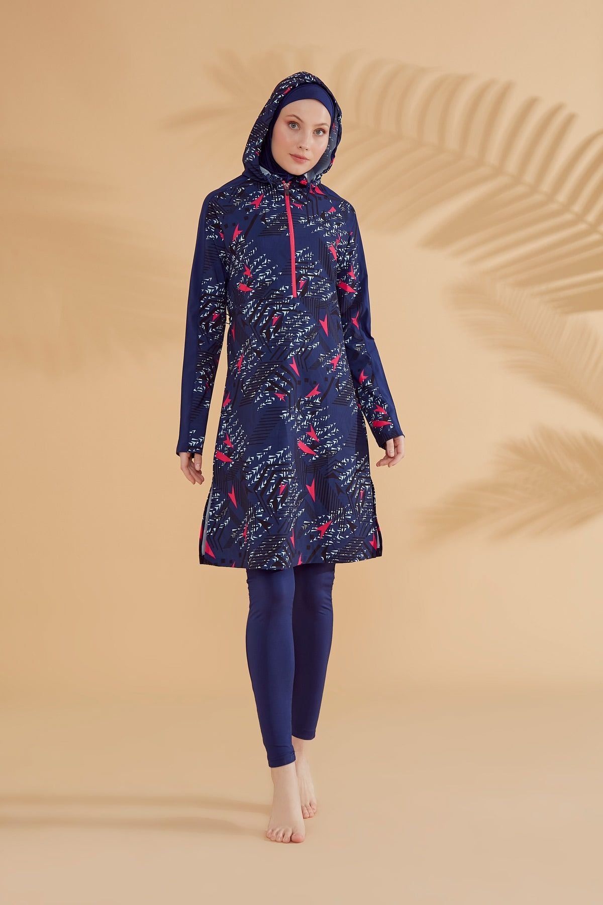 Paraşüt Lacivert Tam Kapalı Tesettür Mayo M2328