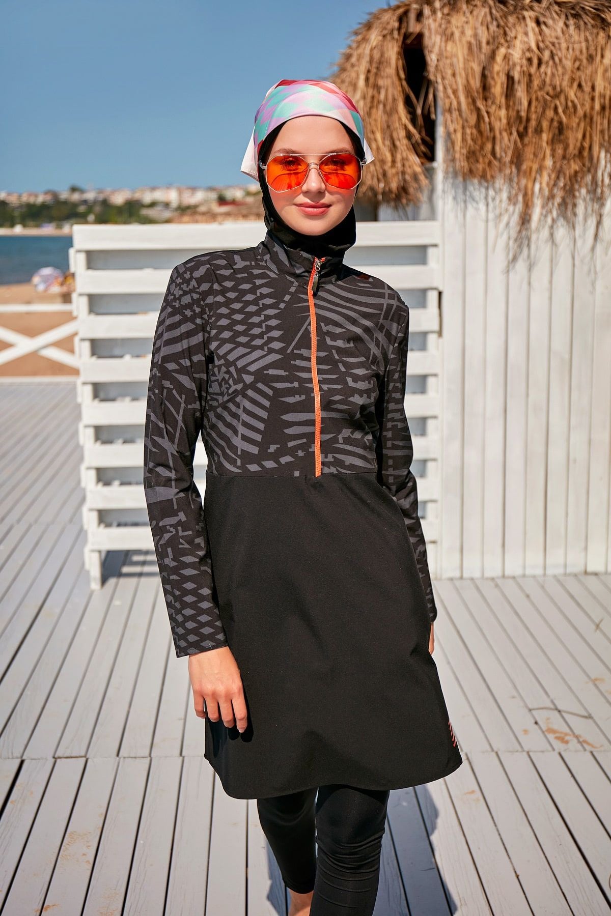 Paraşüt Siyah Tam Kapalı Tesettür Mayo M2324 Ürün ikincil görseli