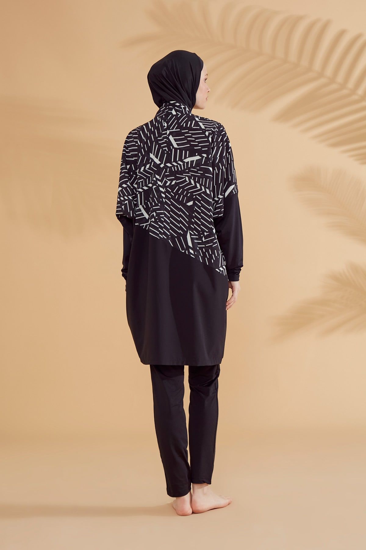 Paraşüt Siyah Tam Kapalı Tesettür Mayo M2327