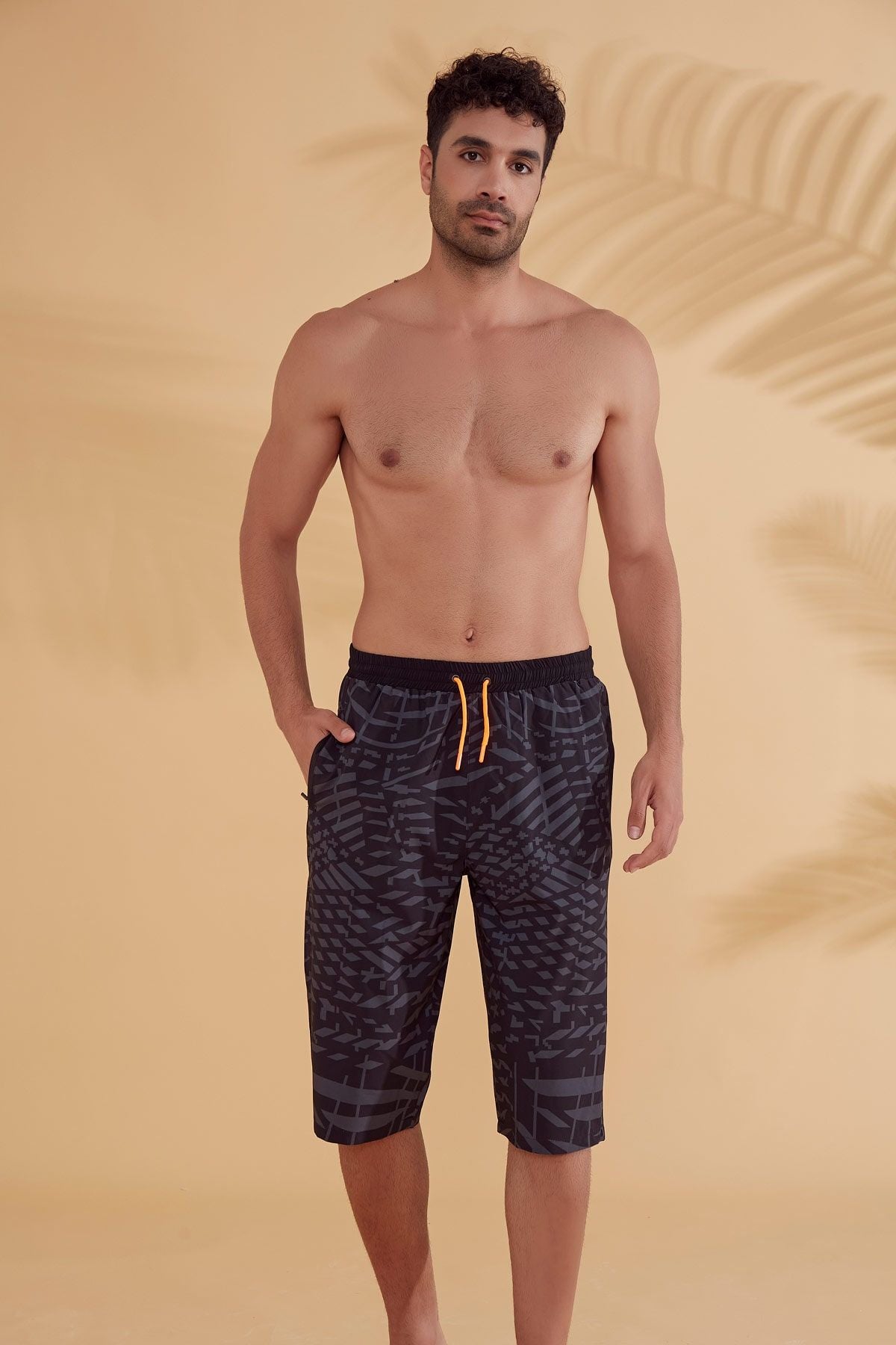 Siyah Desenli Erkek Şort S2361