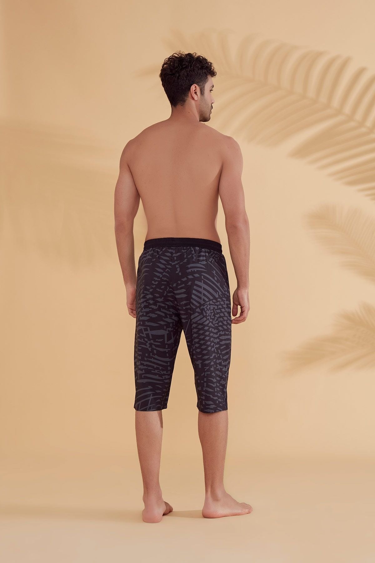 Siyah Desenli Erkek Şort S2361